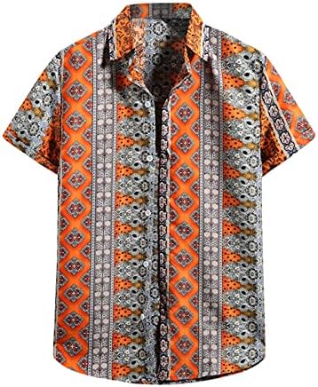 Хавайски ризи NEARTIME за мъже, тропически ризи Aloha с къс ръкав, ежедневни плажна риза с копчета