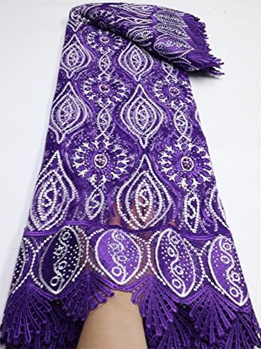 ZYZMH, тежка лейси плат с мъниста, на бродирани окото плат за вечерните рокли (цвят: C размер: 5 ярда)