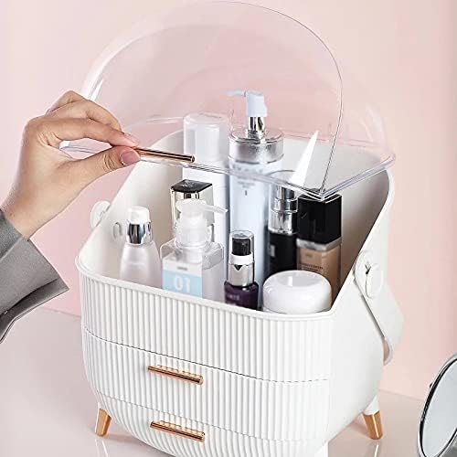 WDBBY Кутия за съхранение на козметика с Голям Капацитет, Водоустойчив, Прахоустойчив, Кутия за съхранение на козметика за Баня,