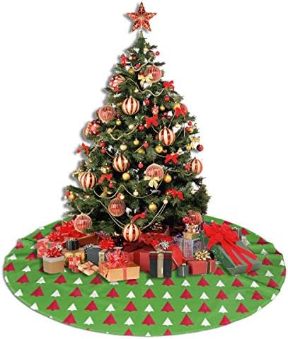 LVeShop Весели Коледни Елхи Пола за Коледно Луксозна Кръгла Подложка За вътрешна и Външна Употреба Селски Празнични Украси Коледна