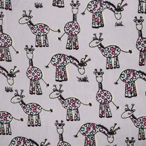 Жираф от руното фланела Mook Fabrics, мулти, болт на 12 ярда