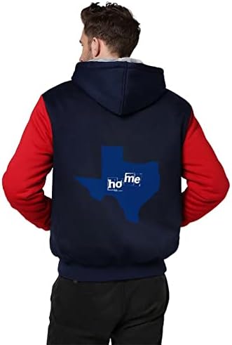 WEEDKEYCAT Texas Home Map Мъжки Зимни Hoody С качулка, Топло Дебела Hoody с цип, Забавни Графични Палто