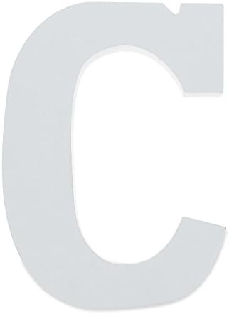 Шрифт BestPysanky Courier Бял цвят с дървена буква C (6 инча)