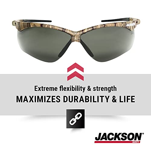 Jackson Safety Леки, тежкотоварни защитни очила SG с меки на допир дужками и гъвкав улей за използване на открито и Покритие против