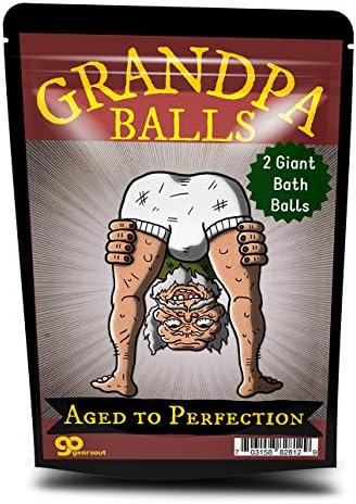 Бомбочки за вана Дедушкины топки - Забавен дизайн за стари хора - Шипучки XL за вана за мъже - Аромат рутбира, 2 бр.