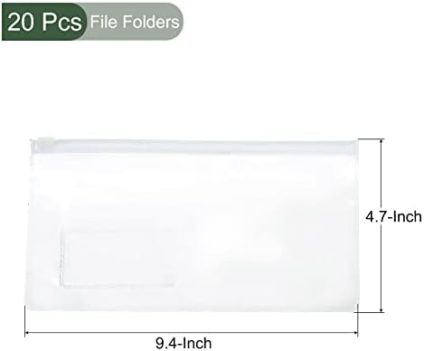 YOKIVE 20 Опаковки, Опаковки за файлове с цип, Прозрачен Плик за файлове A6 | Пластмасови Папки-Организаторите за документи с цип,