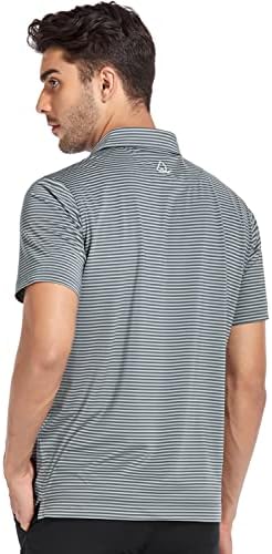 DEOLAX Мъжка Риза За Голф С Къс Ръкав, Абсорбиращи Влагата Ризи Поло в Райе за Мъже Dry Fit Performance Golf Polos Тениска